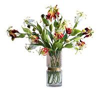 MEVZHH Fiori Artificiali, Mazzo Di Gigli Artificiali Soggiorno Tavolo da Pranzo Set Di Fiori Falsi Fiori Di Seta Disposizidi Hotel Interno Morbido Abito Ufficio Festa Sala D'Arte Decorazifiori Falsi/A