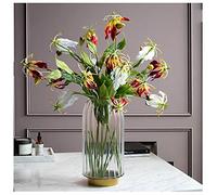 MEVZHH Fiori Artificiali, Mazzo Di Gigli Artificiali Soggiorno Tavolo da Pranzo Set Di Fiori Falsi Fiori Di Seta Disposizidi Hotel Interno Morbido Abito Ufficio Festa Sala D'Arte Decorazifiori Falsi/D