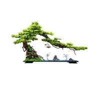 MEVZHH Fiori Artificiali, Piante Artificiali Albero Artificiale Di Bonsai Albero Di Simulazicinese Gru in Ceramica Bianca Rocca in Ceramica e Sabbia Fina Blu Utilizzatar la Decorazidel Soggiorno e Del