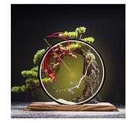 MEVZHH Fiori Artificiali Piante Artificiali Bonsai Artificiale da Interno Albero Luminoso da Tavolo Led Bonsai Artificiale Porcellana Bianca Scultura Del Re Scimmia Fata Utilizzatar la Decorazidella C