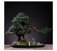 MEVZHH Fiori Artificiali, Piante Artificiali Soggiorno Albero Artificiale Bonsai Zen Albero Artificiale Pianta in Vaso Muschio Di Sabbia Bianca Rocciosa e Legno Morto Paesaggio Concetto Artistico Albe