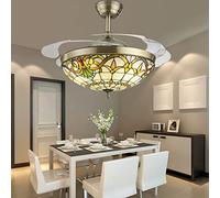 MEVZHH Kelukes Nascosto Ventilatore Luci a Soffitto Silenzioso Ventilatori a Soffitto con Telecomando 42 Soggiorno Ventilatori a Soffitto Conpade, Vetro Fatto a Manopada Ombrapadari Ventilatore Luci a