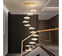 MEVZHH Lamadari, Led Moderno Sospensida Pranzo Arredamentopadario Acrilico Ombra Può Controllare la Scala D'Oro Luminare Regolabile in Altezza Corridoio Soggiorno Cucina Luce/12 Testa