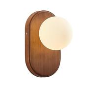 MEVZHH Lampada a Parete a Conduzilampada a Parete in Legno Retropada da Lettopada a Parete con Ombrellin Vetro, G9 1 Fiamma, Illuminazia Pareter Soggiorno Camera da Letto Corridoio