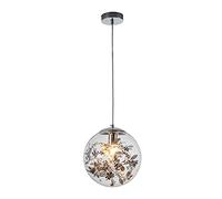 MEVZHH Lampadari, Elegantedario a Sfera Di Fiori in Acciaio Inossidabile con Ombrello in Vetro E27 Kit Regolabiler L'Illuminazidell'Isola Della Cucina e Del Bagno