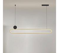 MEVZHH Lampadari in Oro Rettangolo Arrotondato, Illuminazia Led Dimmabiler Sala da Pranzo Luce a Caduta Di Soffitto 28W / 34W Dimmingpada a Sospeso Linearer Cucina Isola Luce Presente