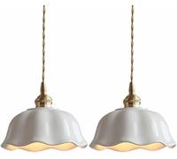 MEVZHH Lampadari, Luce a Sospensiin Ceramica a Forma Di Fiore Moderno -Da a Sospensibiancar L'Isola Della Cucina in Ottper il Soggiorno Sala da Pranzo e Illuminazidella Camera da Letto