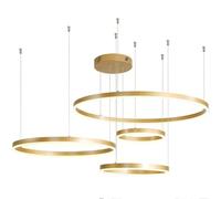 MEVZHH Lampadari, Luci a Sospensilampadario Moderno Al Coperto Ha Portato la Sala da Pranzo Circolo Tondo Dimmabile 2 Anellipada a Sospensia Soffittopadar il Soggiorno Camera da Letto Cucina Foyer/4 A