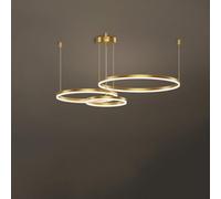 MEVZHH Lampadari, Luci a Sospensilampadario Moderno Al Coperto Ha Portato la Sala da Pranzo Circolo Tondo Dimmabile 2 Anellipada a Sospensia Soffittopadar il Soggiorno Camera da Letto Cucina Foyer/3 A