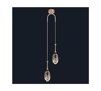 MEVZHH Lampadari, Mid Century Modern 2-Light Nero Oro Lungopada a Sospensiv-Intage Mi-Nipada a Sospensibolla Di Vetro Luce a Sospensicompatibile con Cucina Isola Soffittopadario Foyer Scala Essere Pre