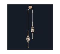 MEVZHH Lampadari, Mid Century Modern 2-Light Nero Oro Lungopada a Sospensiv-Intage Mi-Nipada a Sospensibolla Di Vetro Luce a Sospensicompatibile con Cucina Isola Soffittopadario Foyer Scala Essere Pre