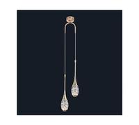 MEVZHH Lampadari, Mid Century Modern 2-Light Nero Oro Lungopada a Sospensiv-Intage Mi-Nipada a Sospensibolla Di Vetro Luce a Sospensicompatibile con Cucina Isola Soffittopadario Foyer Scala Essere Pre