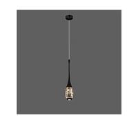 MEVZHH Lampadari, Mid Century Modern 2-Light Nero Oro Lungopada a Sospensiv-Intage Mi-Nipada a Sospensibolla Di Vetro Luce a Sospensicompatibile con Cucina Isola Soffittopadario Foyer Scala Essere Pre