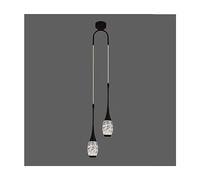 MEVZHH Lampadari, Mid Century Modern 2-Light Nero Oro Lungopada a Sospensiv-Intage Mi-Nipada a Sospensibolla Di Vetro Luce a Sospensicompatibile con Cucina Isola Soffittopadario Foyer Scala Essere Pre
