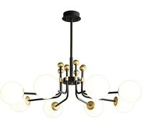 MEVZHH Lampadari,Pada a Soffittopadariopadario Modernopadario a Soffitto Bean Molecula Bianca Sfera Di Vetropadario a Sospensiluce Creativar Camera da Letto Sala da Pranzo Cucina-Nero e Oro 61 * 30Cm