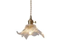 MEVZHH Lampadari,Pada a Sospensilily, Fiore Singola Testa Piccolopadario con Ombrello in Vetro Trasparente Adattor Foyer, Camera da Letto, Isola da Cucina e Soggiorno/Colore/1Pcs