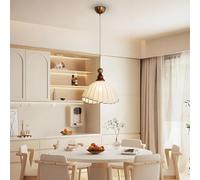 MEVZHH Lampadari, Tessuto Arte Retropada a Sospensistile Francese Tavolo da Pranzo Sospensilampada Wabi-Sabi Ha Portato Decorativo Sospensiluce Crema Semplicepadario Soggiorno Camera da Letto Ristoran