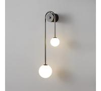 MEVZHH Lampade da Parete,2-Light Wall Sconce Glass Wallp Modern Wall Light, Mid Century Globe Wall Mount Lightifixture G9 Headboard Sconces,Apparecchiature da Soffitto Didariocolor