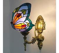 MEVZHH Lampade da Parete, Butterfly Wall Sconces, Vetro Colorato Kids Room Night Light, Modern Retro Crystal Wall Lightr il Soggiorno Bagno Corridorio Camera da Lettopada da Letto/1 Luce a