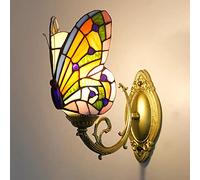 MEVZHH Lampade da Parete, Butterfly Wall Sconces, Vetro Colorato Kids Room Night Light, Modern Retro Crystal Wall Lightr il Soggiorno Bagno Corridorio Camera da Lettopada da Letto/1 Luce M