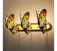 MEVZHH Lampade da Parete, Butterfly Wall Sconces, Vetro Colorato Kids Room Night Light, Modern Retro Crystal Wall Lightr il Soggiorno Bagno Corridorio Camera da Lettopada da Letto/3 Luce H