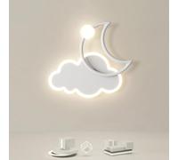 MEVZHH Lampade da Parete, Camerarni Ha Condotto la Luce da Parete 16W Luna Nuvolapada da Parete 3 Colori Regolabili 3000K / 4000K / 6000K Indoor Cartanimato Parete Sconce Illuminazibambino Ragazzo Rag