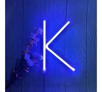MEVZHH Lampade da Parete,Led Diy Neon Light 0-9 Illuminare i Numeri 26 Alfabetopada Al Neon Batteria/Usb Alimentato,Pada Decorazida Parete, Numero/Lettera Illuminato Segno Luci Al Neon/Blu/K