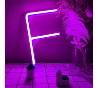 MEVZHH Lampade da Parete,Led Diy Neon Light 0-9 Illuminare i Numeri 26 Alfabetopada Al Neon Batteria/Usb Alimentato,Pada Decorazida Parete, Numero/Lettera Illuminato Segno Luci Al Neon/Violetta/F