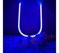 MEVZHH Lampade da Parete,Led Diy Neon Light 0-9 Illuminare i Numeri 26 Alfabetopada Al Neon Batteria/Usb Alimentato,Pada Decorazida Parete, Numero/Lettera Illuminato Segno Luci Al Neon/Blu/U