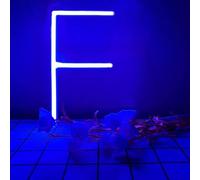 MEVZHH Lampade da Parete,Led Diy Neon Light 0-9 Illuminare i Numeri 26 Alfabetopada Al Neon Batteria/Usb Alimentato,Pada Decorazida Parete, Numero/Lettera Illuminato Segno Luci Al Neon/Blu/F