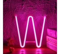 MEVZHH Lampade da Parete,Led Diy Neon Light 0-9 Illuminare i Numeri 26 Alfabetopada Al Neon Batteria/Usb Alimentato,Pada Decorazida Parete, Numero/Lettera Illuminato Segno Luci Al Neon/Rosa/il W