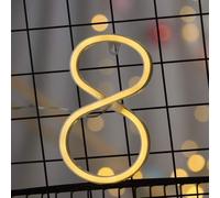 MEVZHH Lampade da Parete,Led Diy Neon Light 0-9 Illuminare i Numeri 26 Alfabetopada Al Neon Batteria/Usb Alimentato,Pada Decorazida Parete, Numero/Lettera Illuminato Segno Luci Al Neon/Luce Calda/