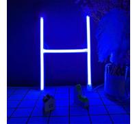 MEVZHH Lampade da Parete,Led Diy Neon Light 0-9 Illuminare i Numeri 26 Alfabetopada Al Neon Batteria/Usb Alimentato,Pada Decorazida Parete, Numero/Lettera Illuminato Segno Luci Al Neon/Blu/H