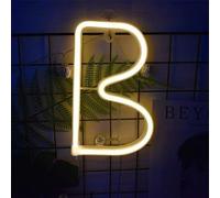 MEVZHH Lampade da Parete,Led Diy Neon Light 0-9 Illuminare i Numeri 26 Alfabetopada Al Neon Batteria/Usb Alimentato,Pada Decorazida Parete, Numero/Lettera Illuminato Segno Luci Al Neon/Luce Calda/