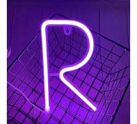 MEVZHH Lampade da Parete,Led Diy Neon Light 0-9 Illuminare i Numeri 26 Alfabetopada Al Neon Batteria/Usb Alimentato,Pada Decorazida Parete, Numero/Lettera Illuminato Segno Luci Al Neon/Violetta/R