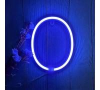 MEVZHH Lampade da Parete,Led Diy Neon Light 0-9 Illuminare i Numeri 26 Alfabetopada Al Neon Batteria/Usb Alimentato,Pada Decorazida Parete, Numero/Lettera Illuminato Segno Luci Al Neon/Blu/o