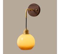 MEVZHH Lampade da Parete, Modern Glass Wall Sconce -Da da Letto in Legno Nordico, Elegante Impianto Di Illuminazia Pareter Soggiorno e Camera da Letto, Luce Decorativa a Pareter Comodino e Arredamento