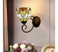 MEVZHH Lampade da Parete, Style Wall Sconces,Pada da Parete in Vetro Colorato da 15 Cm, Base in Metallo, Illuminazioni da Parete Decovittorianer il Soggiorno Corridorio Camera da Letto Bagnopada da Le