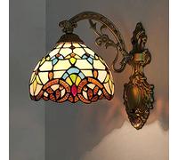MEVZHH Lampade da Parete, Style Wall Sconces,Pada da Parete in Vetro Colorato,Pade da Parete in Metin Stile Vittorianor il Soggiorno Corridoio Camera da Letto Bagno Decorativo, Multicolore/N