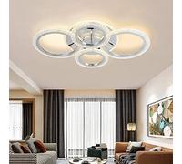 MEVZHH Lua Sospensimodernepadari Interni, Cerchio Led Anellopada a Soffitto Acrilico Bollar Soggiorno Camera da Letto Sala da Pranzo Fresco Bianco/Dimmi Senza Passai/4 Teste