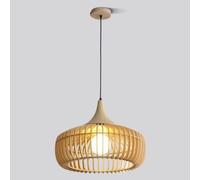 MEVZHH Luce a Sospensicasa Fattoria Interna Rotonda Luce a Sospensiin Legnor la Sala da Pranzo Rotondapadari, Cucina Isola Corridoio Caffèpade a Sospensimoderne Cinesi/Colore Legno/55 cm