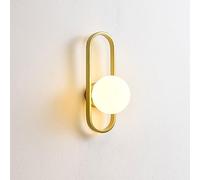 MEVZHH Mid Century Modern Globe Wall Light Fixture - Glazed Milk White Glass Sconce per Liviroom, Corridorio, Camera da Letto, Bagno - Elegante E27 Socket Indoor/D Colore