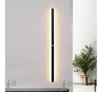 MEVZHH Moderna Luce a Parete All'Aperto con Sensore Di Movimento, Ip67 Impermeabile Nero Ha Condotto Sconce, 80Cm Metallo Lampada Esterna per Portico, Patio, Garage e Soggiorno/150 cm/Luce Calda