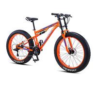 MEVZHH Mountain 26 Pollici Grasso Pneumatico Tutto Terreno Bicicletta con Sedile Regolabile Doppia Sospensiadulti Mountain Trail/Aranci/21 Velocità