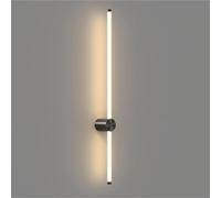MEVZHH Nordic Dimming Linear Wall Lamps & Sconces 3 Color Mode 12W/16W/20W Long Strip Light Bar Modern Light Luxury Brass and Industrial Black Gold Wall Lamp/Nero/60 Centimetri