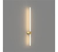 MEVZHH Nordic Dimming Linear Wall Lamps & Sconces 3 Color Mode 12W/16W/20W Long Strip Light Bar Modern Light Luxury Brass and Industrial Black Gold Wall Lamp/Oro/100Cm