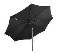 MEVZHH Ombrelli Giardino Ombrello All'Aperto Ombrello Rotondo 8 Robuste Costole Ombra Del Sole Maniglia Sollevatore Maniglia Inclinazimeccanismo Patio Spiaggia Piscina Prato Cortile/Nero/con Base