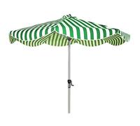 MEVZHH Ombrelli, Lega Di Alluminio Bordo Curvo a Righe Protezisolare Impermeabile Centro Colonna Ombrello Mano Manivella Apertura Chiusura Cortile All'Aperto Patio Baldacchino/Strisce Bianche e Verdi