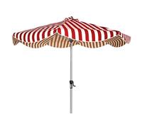 MEVZHH Ombrelli, Lega Di Alluminio Bordo Curvo a Righe Protezisolare Impermeabile Centro Colonna Ombrello Mano Manivella Apertura Chiusura Cortile All'Aperto Patio Baldacchino/Strisce Rosse e Bianche