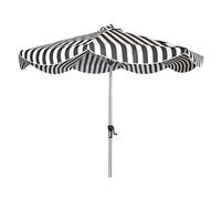 MEVZHH Ombrelli, Lega Di Alluminio Bordo Curvo a Righe Protezisolare Impermeabile Centro Colonna Ombrello Mano Manivella Apertura Chiusura Cortile All'Aperto Patio Baldacchino/Strisce Bianche e Nere